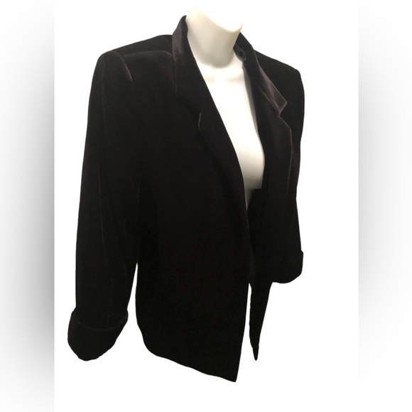 Tahari Arthur S Levine Black Velvet Evening Holiday Wear 3/4 Sleeve Open Sz. 14 - Picture 3 of 6